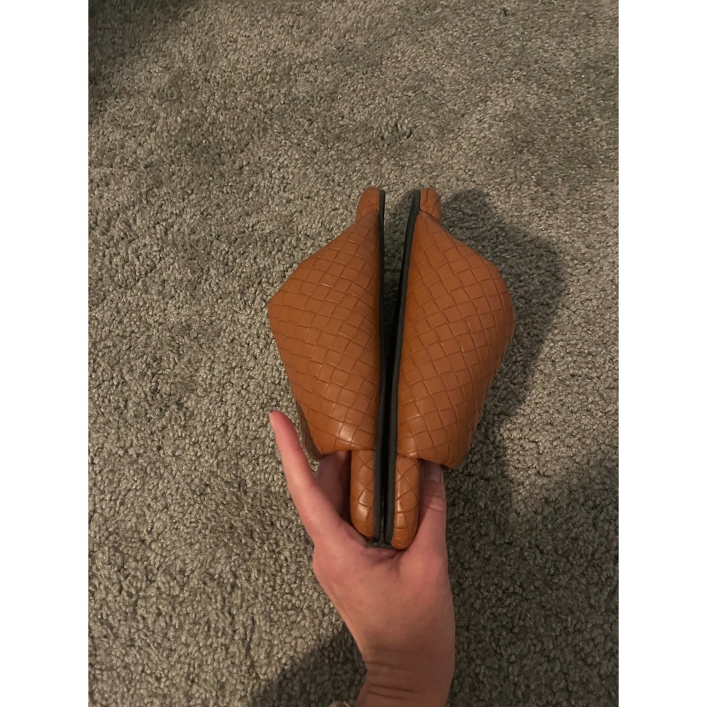 SIMONMILLER Woven Faux Leather Bubble Slide Sandals Tan 37/6-6.5 - Picture 4 of 11